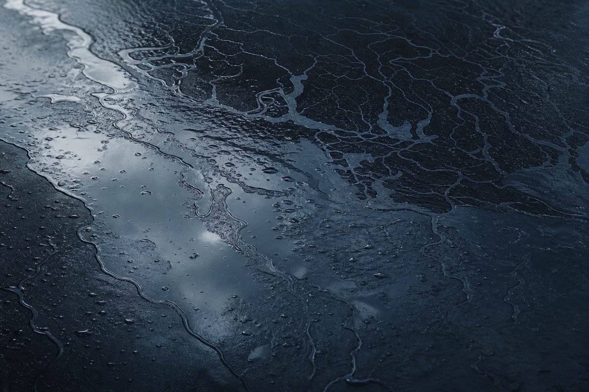 Dark rainwater texture suggesting Lower Mainland storm drainage coverage
